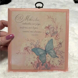 1980 Hallmark Mother Poem Butterfly Wall Plaque Decor Cottage Mothers Day Gift